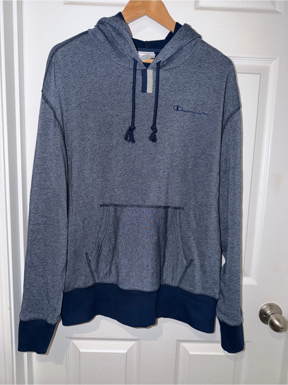 Champion Men's Navy Heather Pullover Hoodie